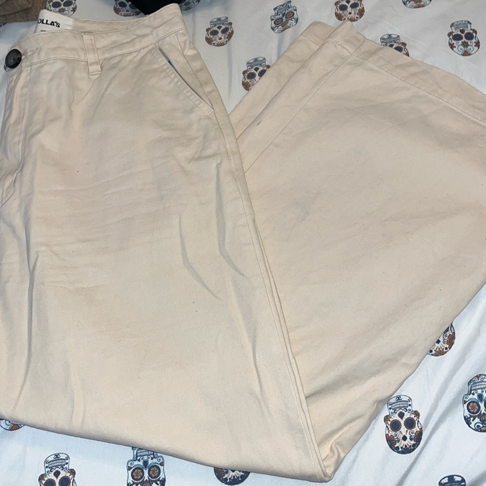 ROLLAS High Rise Wide Leg Jeans size 10/Medium beige